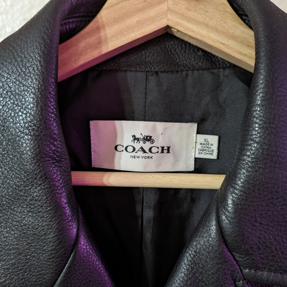Coach leather motorcycle style jacket - Picture 3 of 6